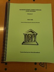 HAYWOOD County, NC COURT RECORDS, Vol 4 1834-1838, by Broadbent, Book 288 pages