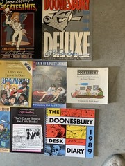 12 Vintage Doonesbury Books Lot G.B. Trudeau Reagan Years Desk Diary 1989