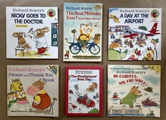 Lot of 6 Richard Scarry Busy Town Books 5 Vintage PB/HC