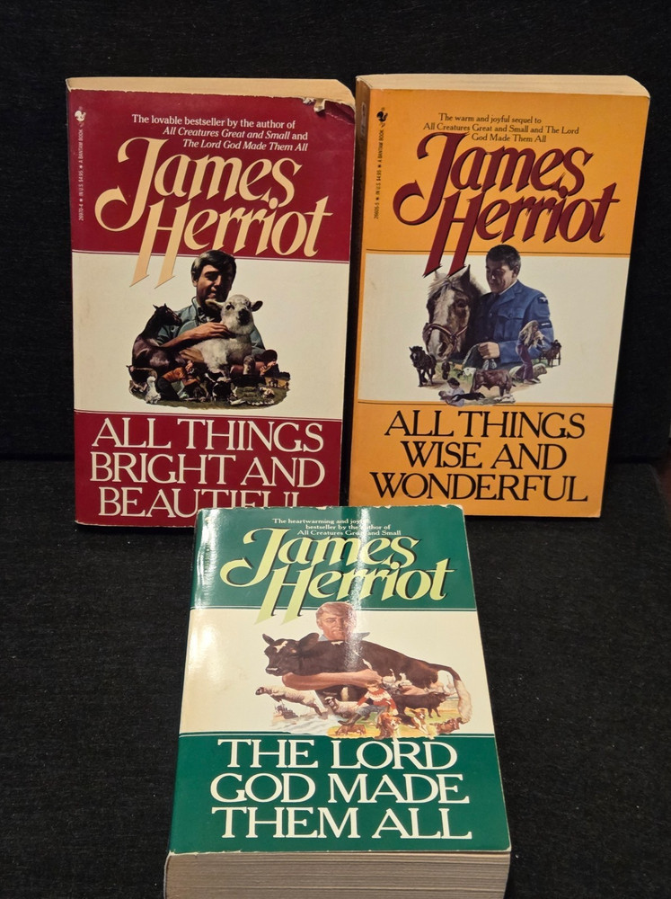 Lot Of 3 James Herriot Bright Beautiful/Wise & Wonderful/God Made Them All PB