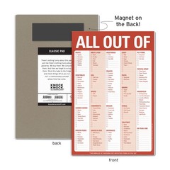 All Out Of Grocery List Note Pad, 6 x 9-inches (Red)