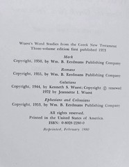 Word Studies in the Greek New Testament by Kenneth S. Wuest (complete 4 vol set)