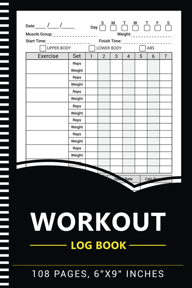 Workout Log Book: Exercise & Weight Training Planner, Fitness Record Tracker for