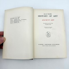 VTG 1921 History of Art Vol 1 Ancient Art Elie Faure 1st Ed Harper HC Illus