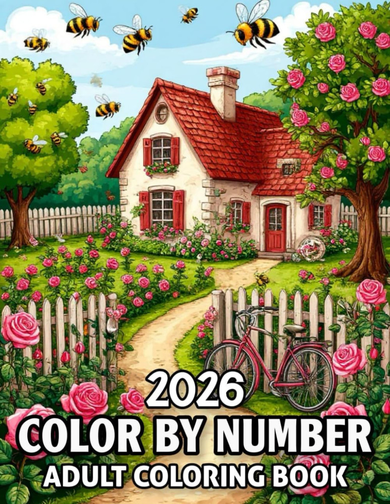 2026 Color By Number Adult Coloring Book: Large Print Color By Number for Adults