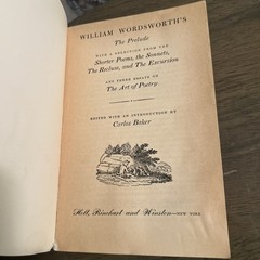 The Prelude – William Wordsworth’s (Paperback, 1961) 9th Printing. C4