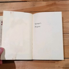 David Markson ~ SPRINGER’S PROGRESS 1st Edition 1977 Hardcover Ex-Library