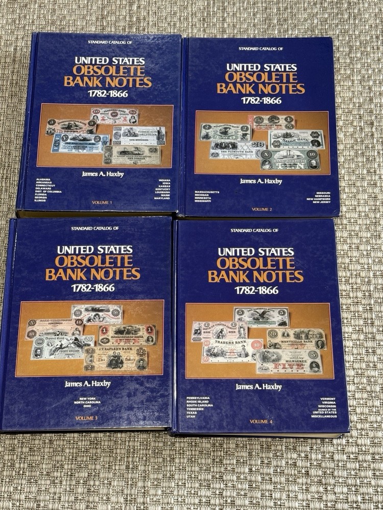 Haxby Standard Catalog of United States Obsolete Bank Notes Complete Set Vol 1-4