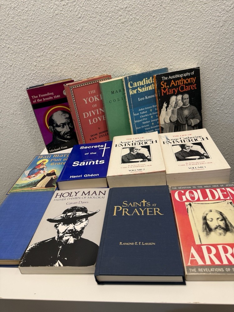 Catholic Saints Mystics Book Lot Emmerich Claret Jesuits 13 Books