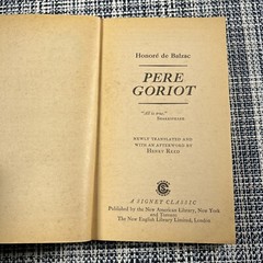 Pere Goriot ~ Honore de Balzac 1962 Vintage Signet Paperback