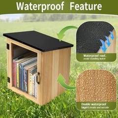Little Library Box Outdoor, Waterproof Outdoor Library Book Box, Little Wood Cab