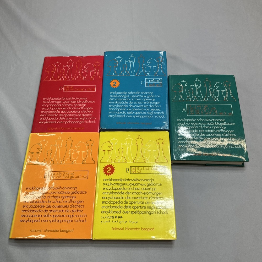 Encyclopedia of Chess Openings A–E Complete 5 Vol Set VG+ w/Dust Jackets