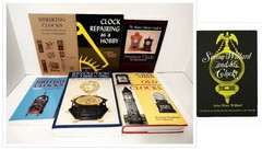 Lot of 7 Books on Clocks, Clock Repairing, and Clock History