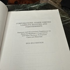 CORPORATIONS, OTHER LIMITED LIABILITY ENTITIES AND PARTNERSHIPS, HAZEN, PB, 2012