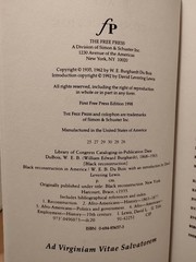 Black Reconstruction in America 1860-1880 by W. E. B. Du Bois – 1999 – Paperback