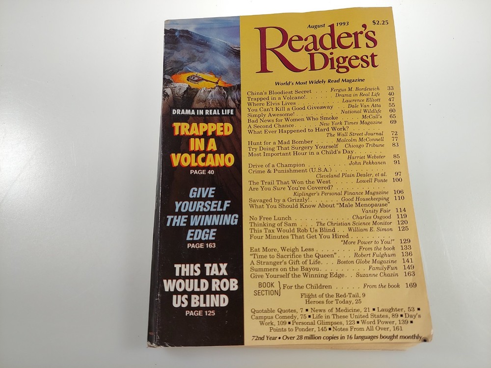 Vintage Reader’s Digest Magazine, August 1993 [Single Issue Magazine]