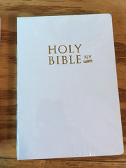 Holy Bible KJV sealed in wrapper Old and New Testament White black Cover CHOICE