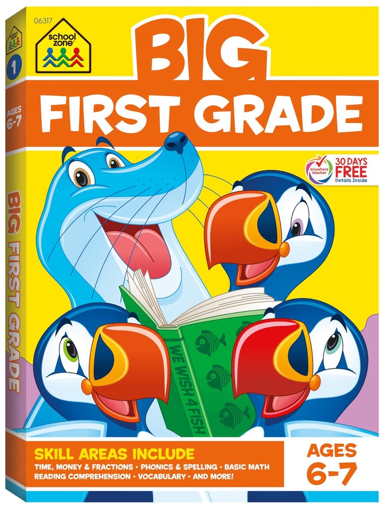 School Zone Big First Grade Workbook: 320 Pages, 1st Grade, Reading Comprehe…