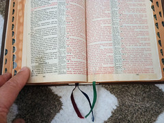 HOLY BIBLE King James KJV National Bible Press Brown THUMB INDEX Words In Red