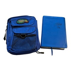 Hands-On Bible -NLT -Leather Like- Blue -Silver Gilded Page Edges -2013