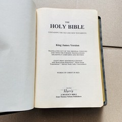 🔥1990, Nelson Regency Holy Bible King James Version Giant Print Red Letter