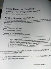 Deny Them the Night Sky: A History of the 548th Night Fighter Squadron WW2 Book