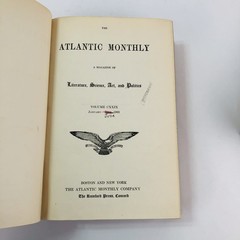 The Atlantic Monthly 1922 Magazine Book Bound Hardbound Volume 129-130