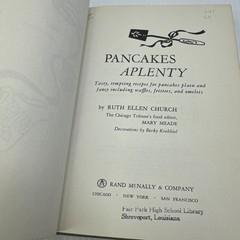Pancakes Aplenty Plain and Fancy Ruth Ellen Church 1962 ExLib HC Vintage Recipes