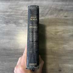 VTG Bound Holy Bible Black French MOROCCO LEATHER Concordance Cambridge Univer