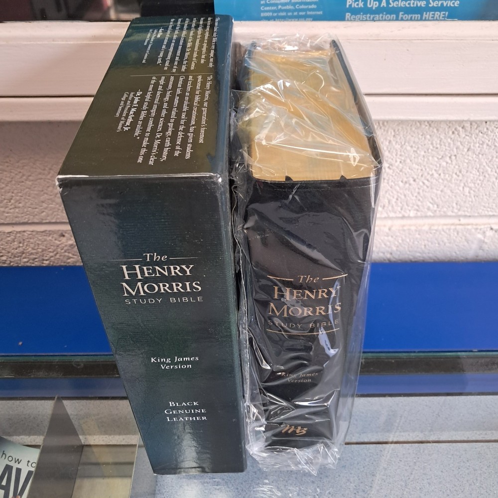 HENRY MORRIS STUDY BIBLE KJV GENUINE LEATHER KING JAMES VERSION HOLY BIBLE