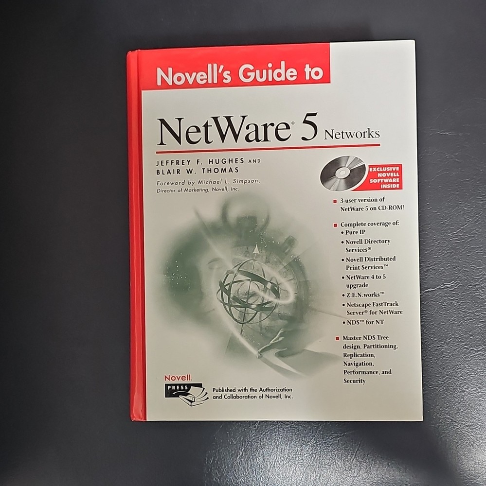 Novell’s Guide to NetWare 5 Networks Hardcover + CD-ROM Hughes Thomas