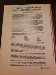 Dover Chess Ser.: Zurich International Chess Tournament 1953 by David Bronstein