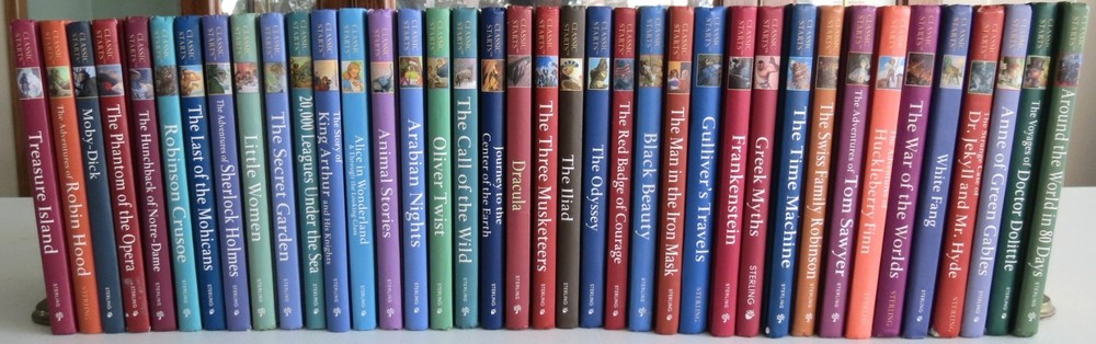 LOT OF 38 DIFFERENT CLASSIC STARTS HARDCOVER BOOKS CHILDREN NOVELS HOME SCHOOL