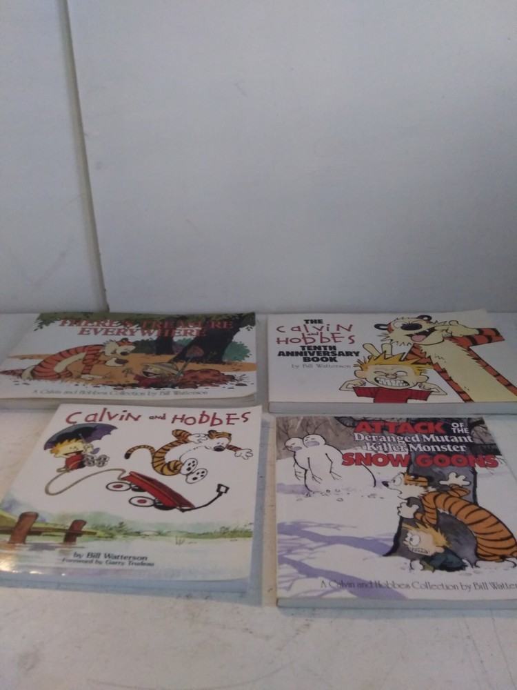 Lot of 13 HOBBES CALVIN &GARY LARSON Adult Humor Cartoon Strimps. MIXED TITLES.