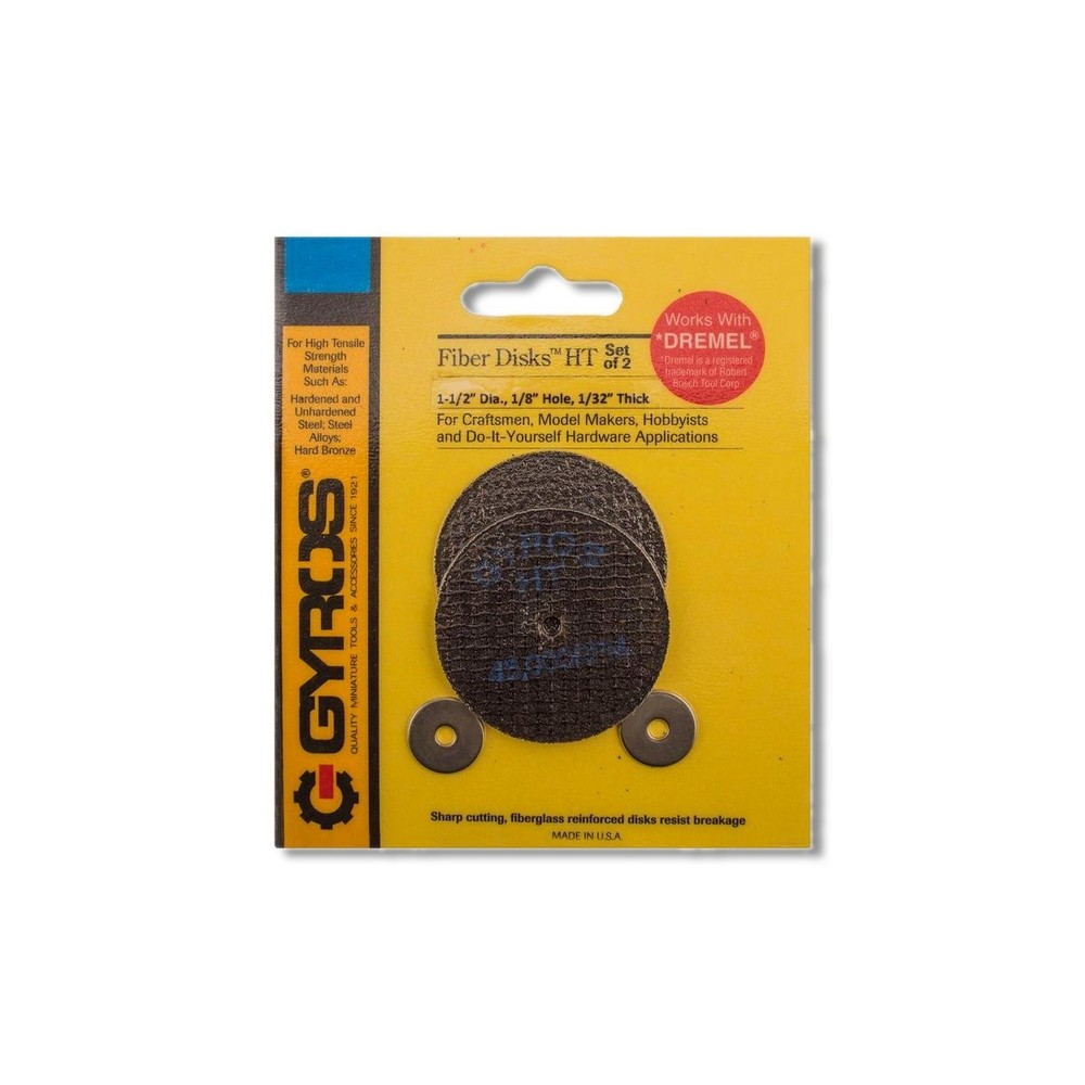 Gyros Tools Fiber Disks HT 1-1/2 in X 1/8 in Fiberglass Cutting 2 pc 11-32156