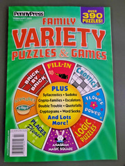 Lot of 2 Family Variety Puzzles & Games & 1 Book With Crosswords by Penny Press
