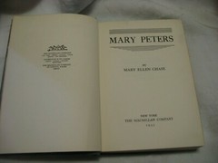 1935 MARY PETERS BY MARY ELLEN CHASE – THE MACMILLAN COMPANY HARDCOVER NO DJ