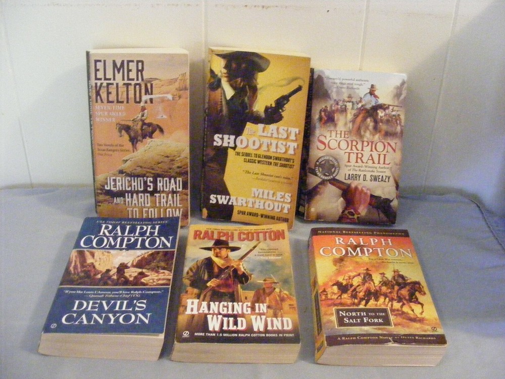 Lot of 6 WESTERNS – Different authors – 7 novels/6 books – pbs FREE SHIP