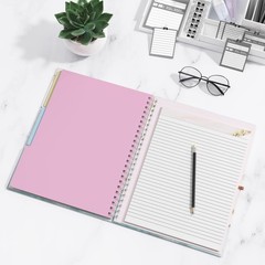 Spiral Clipboard Folio with Refillable Lined Notepad, 14.5 x 9.8 In, Hardcove…