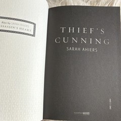 Thief’s Cunning by Sarah Ahiers, Hardcover, 2017, HarperCollins, 416 Pages