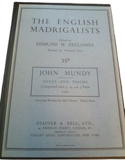 The English Madrigalists John Mundy 1961 Revised Edition Stainer & Bell