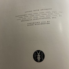 Living with Antiques book by Alice Winchester — SIGNED — 1941