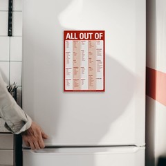 All Out Of Grocery List Note Pad, 6 x 9-inches (Red)