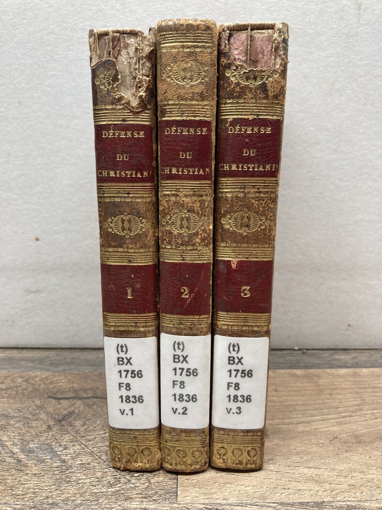 Defense du Christianisme, Frayssinous, 3 Volume Set Hardcover, 1836