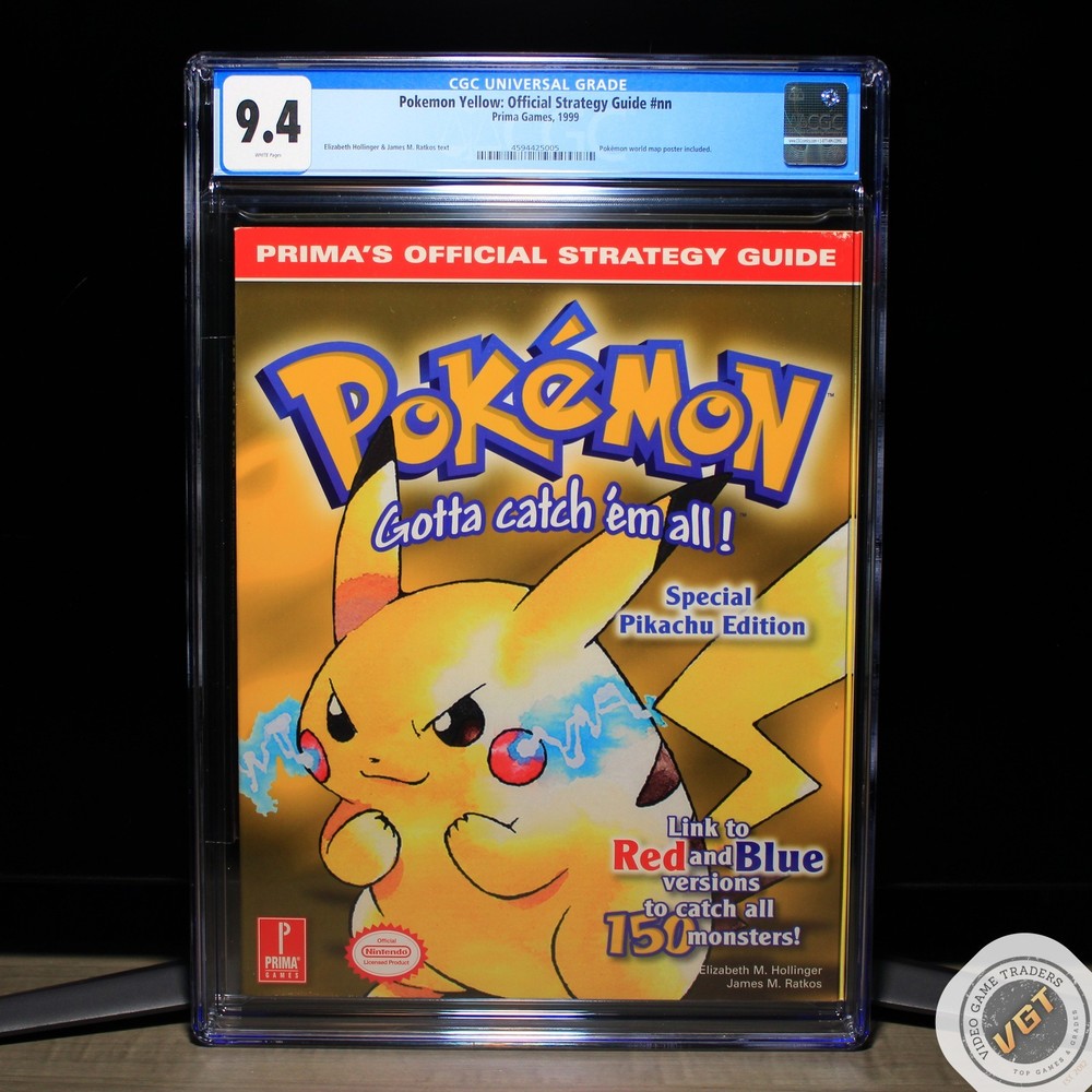 CGC 9.4 – Pokemon Yellow: Prima’s Official Strategy Guide [ w/ Poster] 1999 NEW!