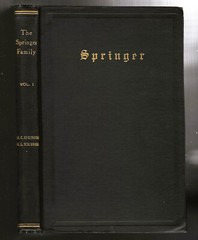 Springer Family In Europe And North America Original Edition 1917 Genealogy