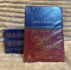 BRAND NEW IN PACKAGING HCSB Gift & Award Bible, Blue Leather