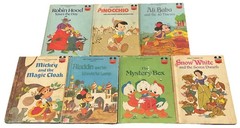 Lot of 7 Vintage Walt Disney “Wonderful World of Reading” Disney Books 70’s