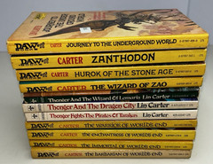 Lot of 11 Lin Carter PB Books VTG Zanthodon Thongor World’s End 1980s