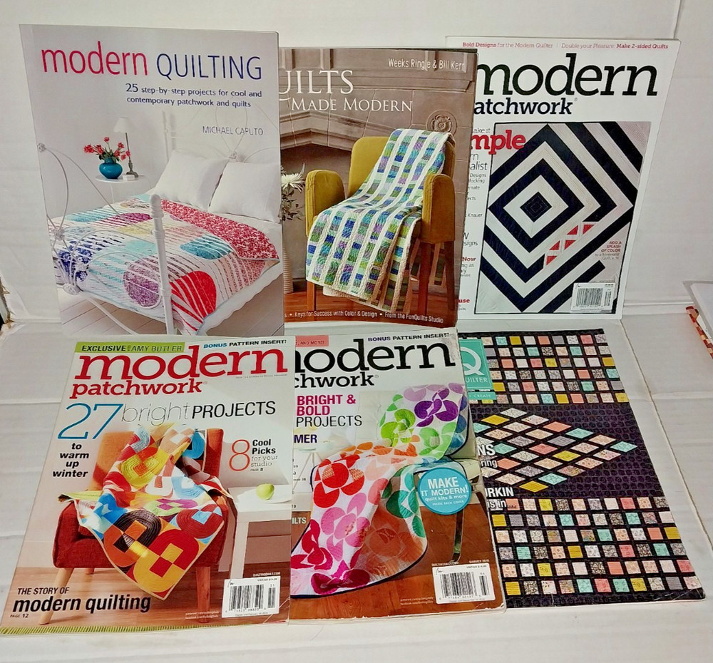 Lot 6 Modern Quilt books mags Quilting patterns Made 3 Modern Patchwork +